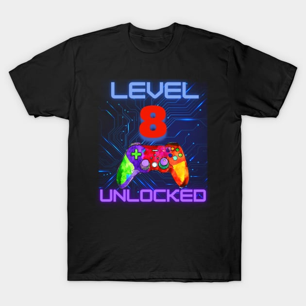 Level Unlocked Ultimate Gamer Graphic "8" T-Shirt by BesTees